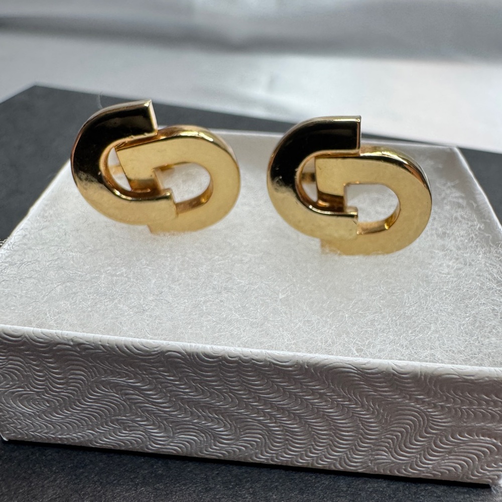 Christian Dior CD Logo Gold Toned Cufflinks